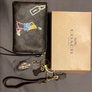 Coach wristlet with key chains